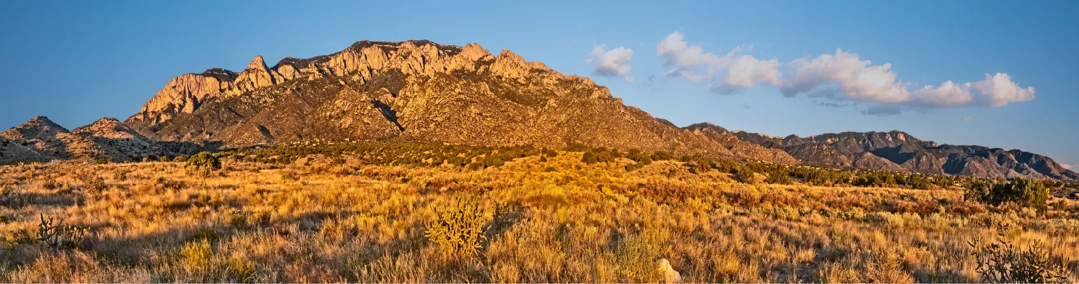 The Sandia Mountains over the high desert of New Mexico
